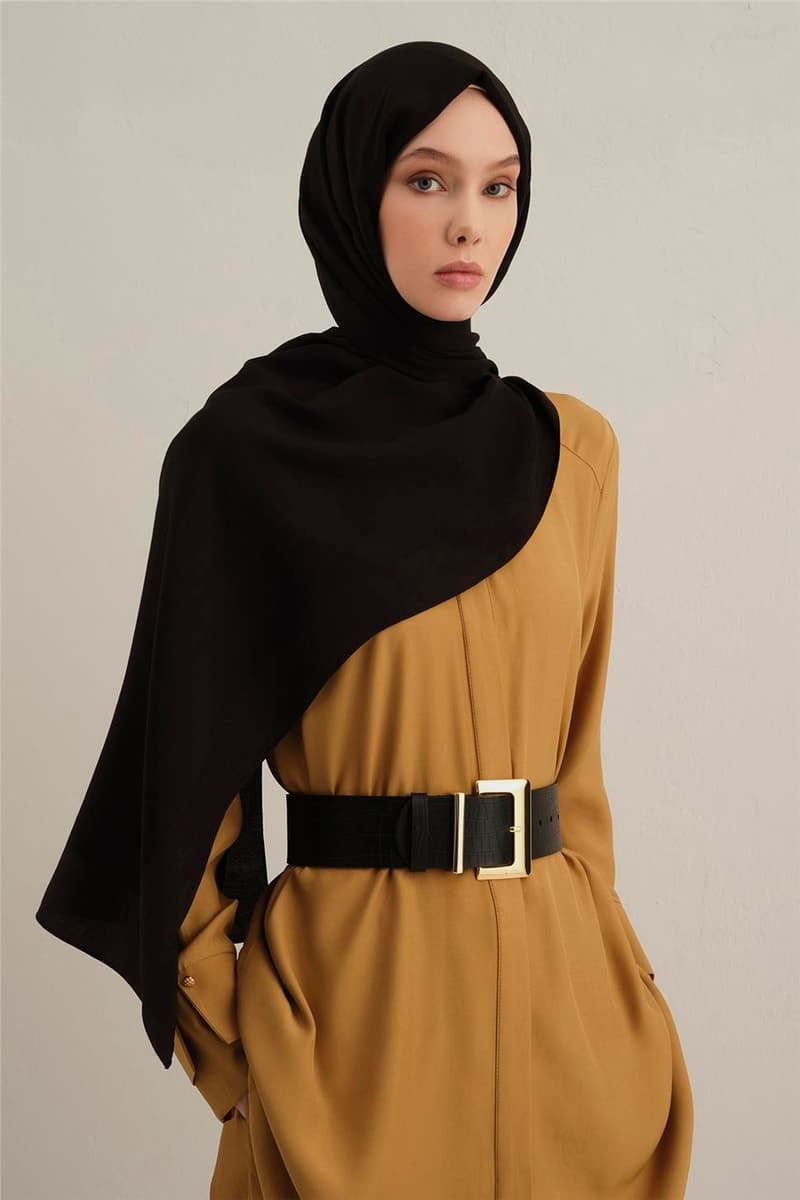 Bordürlü Lyocell Şal - Bej