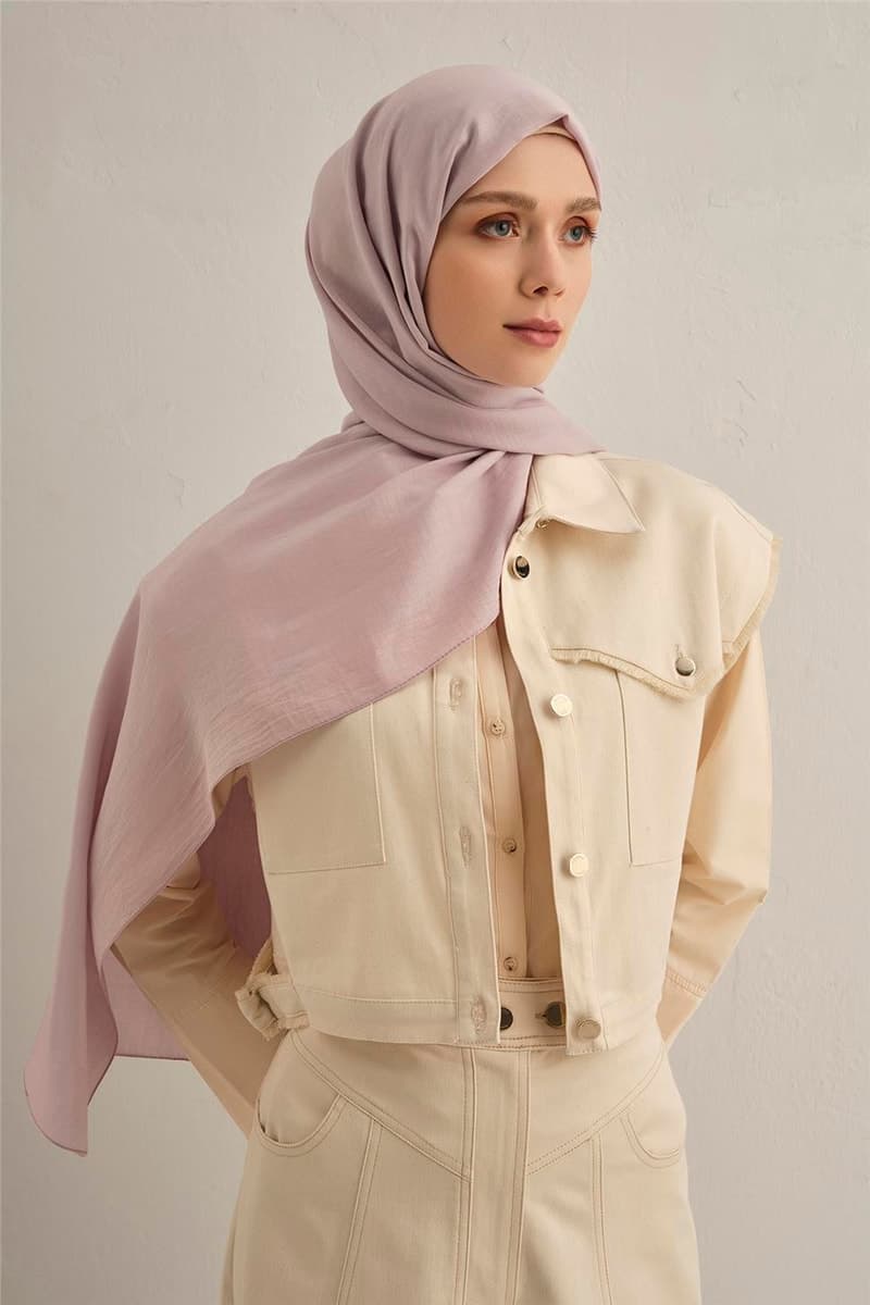 Bordürlü Lyocell Şal - Lila